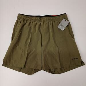 Mitre Men’s S Elastic Waist Green Shorts With 5” Inseam NWT
